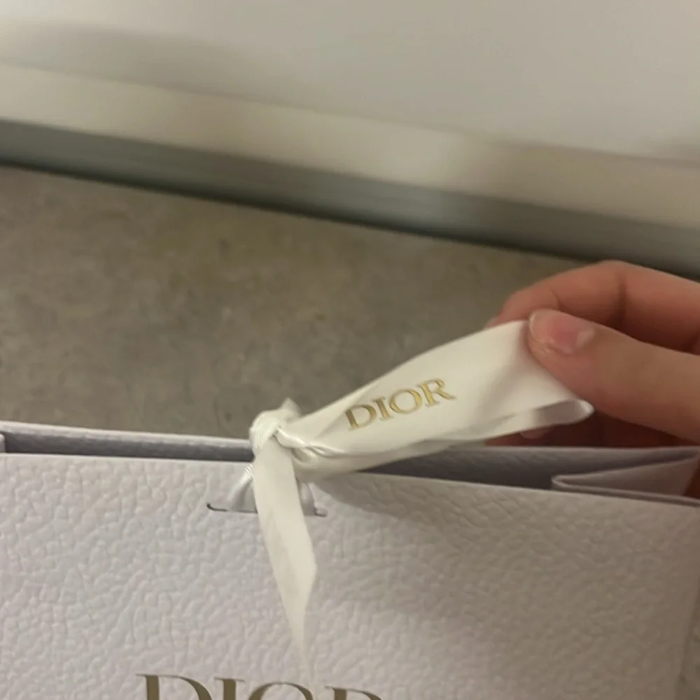 Dior White Gift Bag with Gold Logo